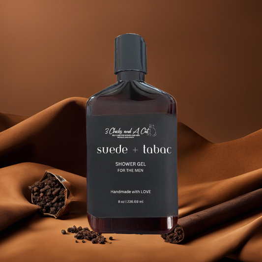 Suede + Tabac Shower Gel w/Activated Charcoal
