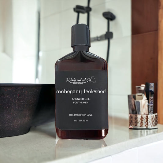 Mahogany Teakwood Shower Gel w/Activated Charcoal