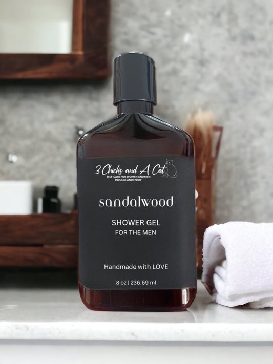 Sandalwood Shower Gel w/Activated Charcoal