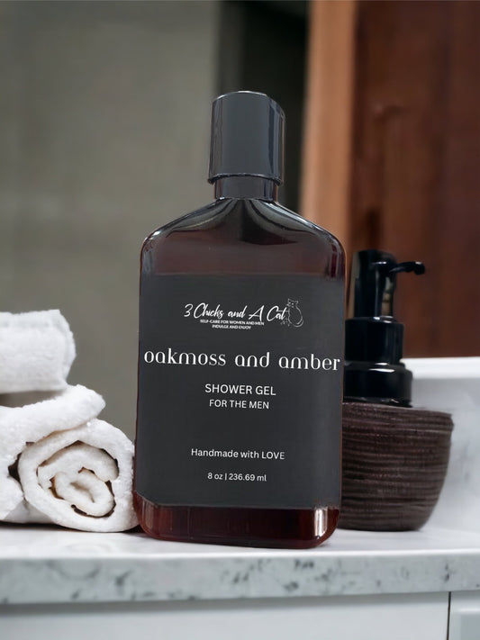 Oakmoss and Amber Shower Gel w/Activated Charcoal