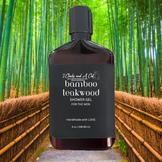 Bamboo Teakwood Shower Gel w/Activated Charcoal
