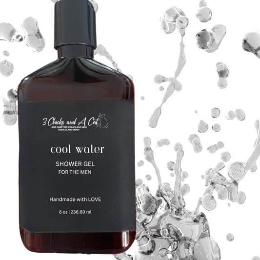 Cool Water Shower Gel w/Activated Charcoal