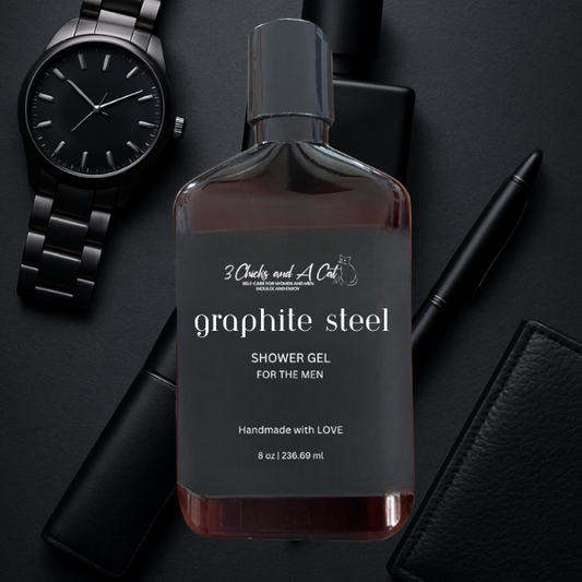 Graphite Steel Shower Gel w/Activated Charcoal
