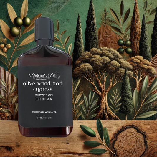 Olive Wood and Cypress Shower Gel w/Activated Charcoal