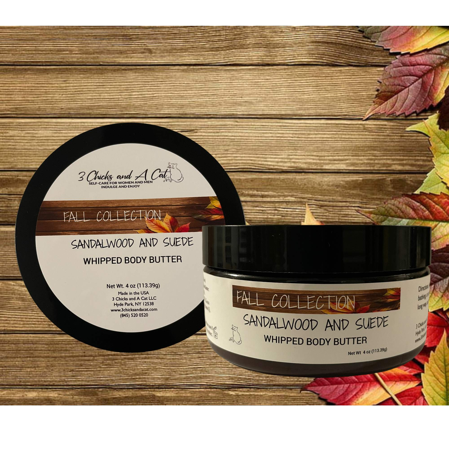 Sandalwood and Suede Body Butter 3 Chicks and A Cat